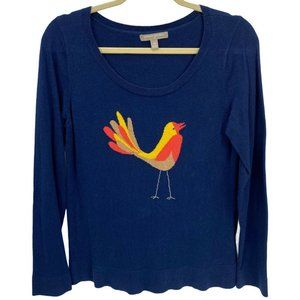 Banana Republic Sweater Navy Pullover Bird Medium